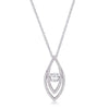 WildKlass 1.75Ct Rhodium Plated Contemporary Elliptical Dancing CZ Pendant-WildKlass Jewelry