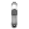 WildKlass Stainless Steel Ring High Polished Men AAA Grade CZ Clear-WildKlass Jewelry