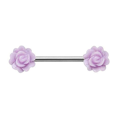 Acrylic Rose WildKlass Nipple Barbell Ring-WildKlass Jewelry