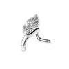 WildKlass CZ Set Leaf Nose Crawlers 316L Surgical Steel L Bend Nose Stud Rings-WildKlass Jewelry