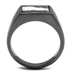 WildKlass Stainless Steel Ring IP Light Black (IP Gun) Men Semi-Precious Gray-WildKlass Jewelry