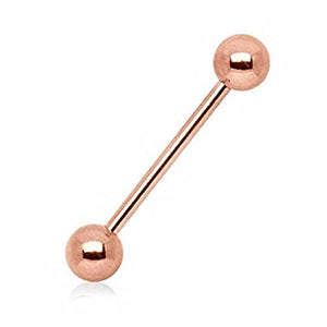 Rose-Gold Plated 316L Surgical Steel WildKlass Barbell-WildKlass Jewelry