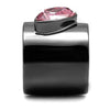 WildKlass Stainless Steel Ring IP Light Black (IP Gun) Women Top Grade Crystal Light Rose-WildKlass Jewelry