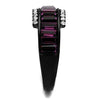 WildKlass Stainless Steel Ring IP Black Women Top Grade Crystal Amethyst-WildKlass Jewelry