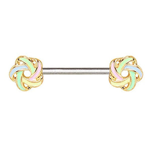 316L Stainless Steel Pastel Flower Pinwheel WildKlass Nipple Bar-WildKlass Jewelry