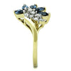 WildKlass Stainless Steel Ring Two-Tone IP Gold Women Top Grade Crystal Montana-WildKlass Jewelry