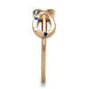 WildKlass Stainless Steel Ring IP Rose Gold Women Top Grade Crystal Sapphire-WildKlass Jewelry