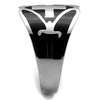 WildKlass Stainless Steel Ring High Polished Men Epoxy Jet-WildKlass Jewelry