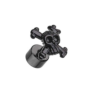 Blackline Pirate Skull Steel WildKlass Fake Plug-WildKlass Jewelry