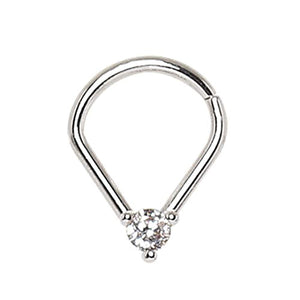 WildKlass 316L Stainless Steel Jeweled Teardrop Shaped Seamless Ring-WildKlass Jewelry