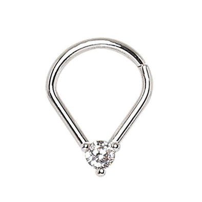 WildKlass 316L Stainless Steel Jeweled Teardrop Shaped Seamless Ring-WildKlass Jewelry
