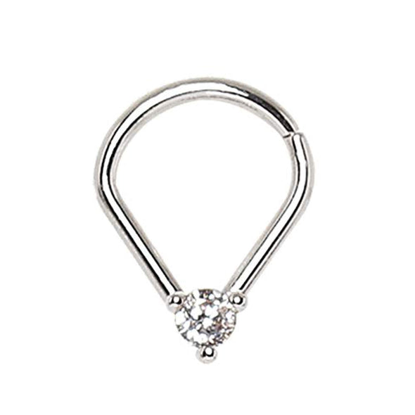 WildKlass 316L Stainless Steel Jeweled Teardrop Shaped Seamless Ring-WildKlass Jewelry