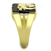 WildKlass Stainless Steel Ring IP Gold Men Synthetic Jet-WildKlass Jewelry
