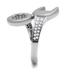 WildKlass Stainless Steel Ring High Polished Men AAA Grade CZ Clear-WildKlass Jewelry
