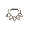 Golden Quinary Spear WildKlass Septum Clicker-WildKlass Jewelry