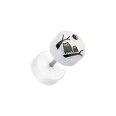 Glow in the Dark Midnight Owl Duet Acrylic WildKlass Fake Plug-WildKlass Jewelry