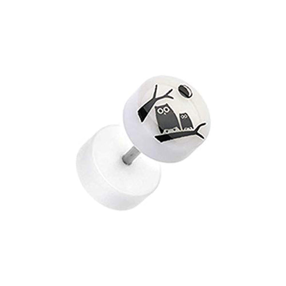Glow in the Dark Midnight Owl Duet Acrylic WildKlass Fake Plug-WildKlass Jewelry