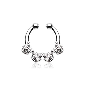 Tribal Tetra WildKlass Fake Septum Clip-On Ring-WildKlass Jewelry