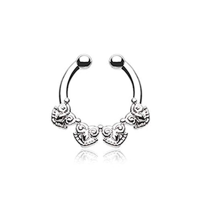 Tribal Tetra WildKlass Fake Septum Clip-On Ring-WildKlass Jewelry