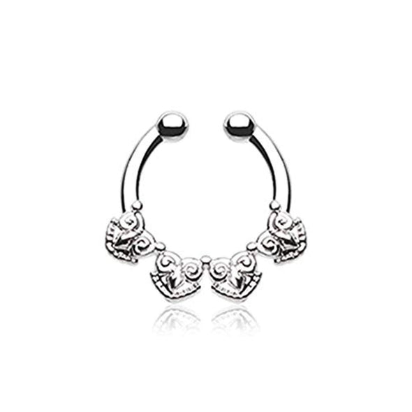 Tribal Tetra WildKlass Fake Septum Clip-On Ring-WildKlass Jewelry