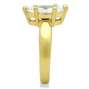 WildKlass Stainless Steel Solitaire Ring IP Gold Women AAA Grade CZ Clear-WildKlass Jewelry