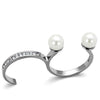 WildKlass Stainless Steel Ring High Polished (no Plating) Women Synthetic White-WildKlass Jewelry