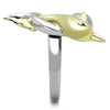 WildKlass Stainless Steel Ring Penguin Two-Tone IP Gold Women Top Grade Crystal Clear-WildKlass Jewelry