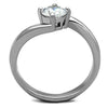 WildKlass Stainless Steel Ring High Polished (no Plating) Women AAA Grade CZ Clear-WildKlass Jewelry