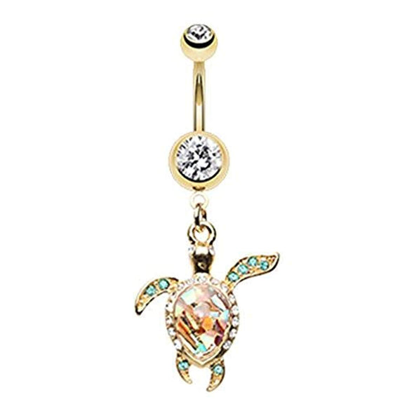 Shell Yeah! Sea Turtle WildKlass Belly Button Ring-WildKlass Jewelry