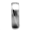 WildKlass Stainless Steel Ring High Polished Men AAA Grade CZ Clear-WildKlass Jewelry
