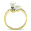 WildKlass Stainless Steel Anniversary Ring IP Gold Women Synthetic White-WildKlass Jewelry