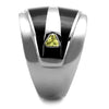 WildKlass Stainless Steel Ring High Polished (no Plating) Women AAA Grade CZ Topaz-WildKlass Jewelry