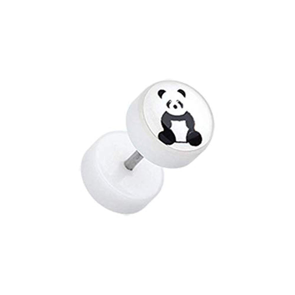 Panda Bear Acrylic WildKlass Fake Plug-WildKlass Jewelry