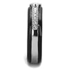 WildKlass Stainless Steel Ring Two-Tone IP Black Women AAA Grade CZ Clear-WildKlass Jewelry