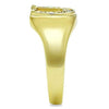 WildKlass Stainless Steel Charm Ring IP Gold Women Top Grade Crystal Clear-WildKlass Jewelry