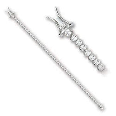 WildKlass Classic Bracelet Rhodium Women AAA Grade CZ Clear-WildKlass Jewelry
