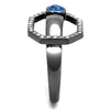 WildKlass Stainless Steel Ring IP Light Black (IP Gun) Women Top Grade Crystal Capri Blue-WildKlass Jewelry
