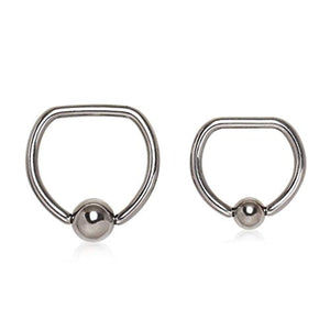 Titanium Flat Top WildKlass Captive Bead Rings-WildKlass Jewelry