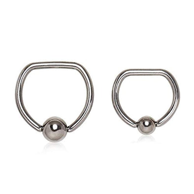 Titanium Flat Top WildKlass Captive Bead Rings-WildKlass Jewelry