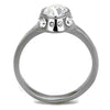 WildKlass Stainless Steel Ring High Polished Women Top Grade Crystal Clear-WildKlass Jewelry