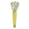 WildKlass Stainless Steel Ring Elegant Two-Tone IP Gold Women Top Grade Crystal Clear-WildKlass Jewelry