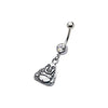 WildKlass Navel with Happy Buddha Dangle Charm 14g 7/16's-WildKlass Jewelry