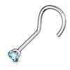 WildKlass Prong Set CZ Top 316L Surgical Steel Screw Type Nose Rings-WildKlass Jewelry