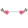 WildKlass Shooting Star with Opal Glitter Set 316L Surgical Steel Nipple Barbells-WildKlass Jewelry