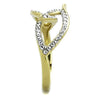 WildKlass Stainless Steel Ring Two-Tone IP Gold Women Top Grade Crystal Clear-WildKlass Jewelry