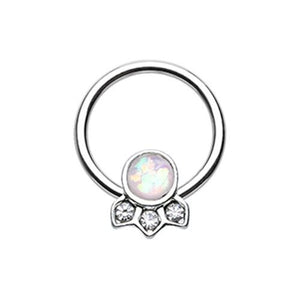 Victorian Glitter Opal WildKlass Captive Bead Ring-WildKlass Jewelry