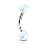 Metallic AB Coating Balls Over 316L Surgical Steel WildKlass Curved Barbells for Eyebrow, Daith and More-WildKlass Jewelry
