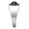 WildKlass Stainless Steel Ring High Polished Men Synthetic Jet-WildKlass Jewelry