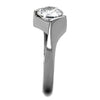 WildKlass Stainless Steel Solitaire Ring High Polished (no Plating) Women AAA Grade CZ Clear-WildKlass Jewelry