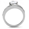 WildKlass Stainless Steel Ring High Polished Women AAA Grade CZ Clear-WildKlass Jewelry